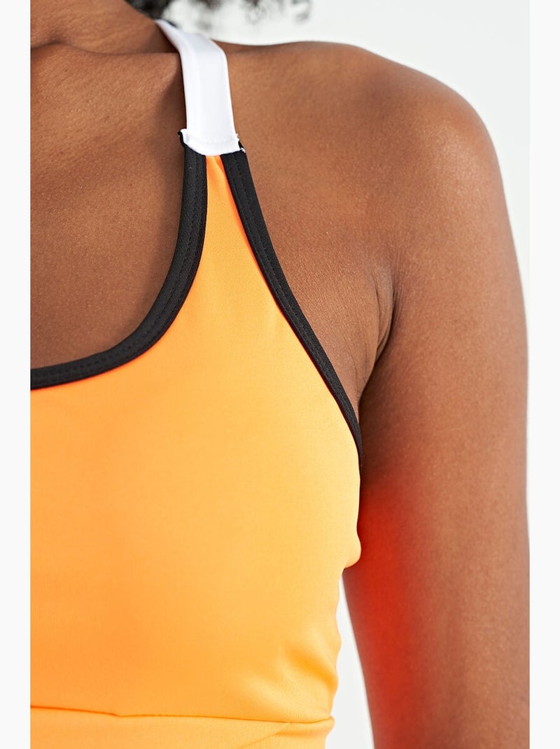 Top desportivo crop justo sem mangas tommy Laranja - Kiabi