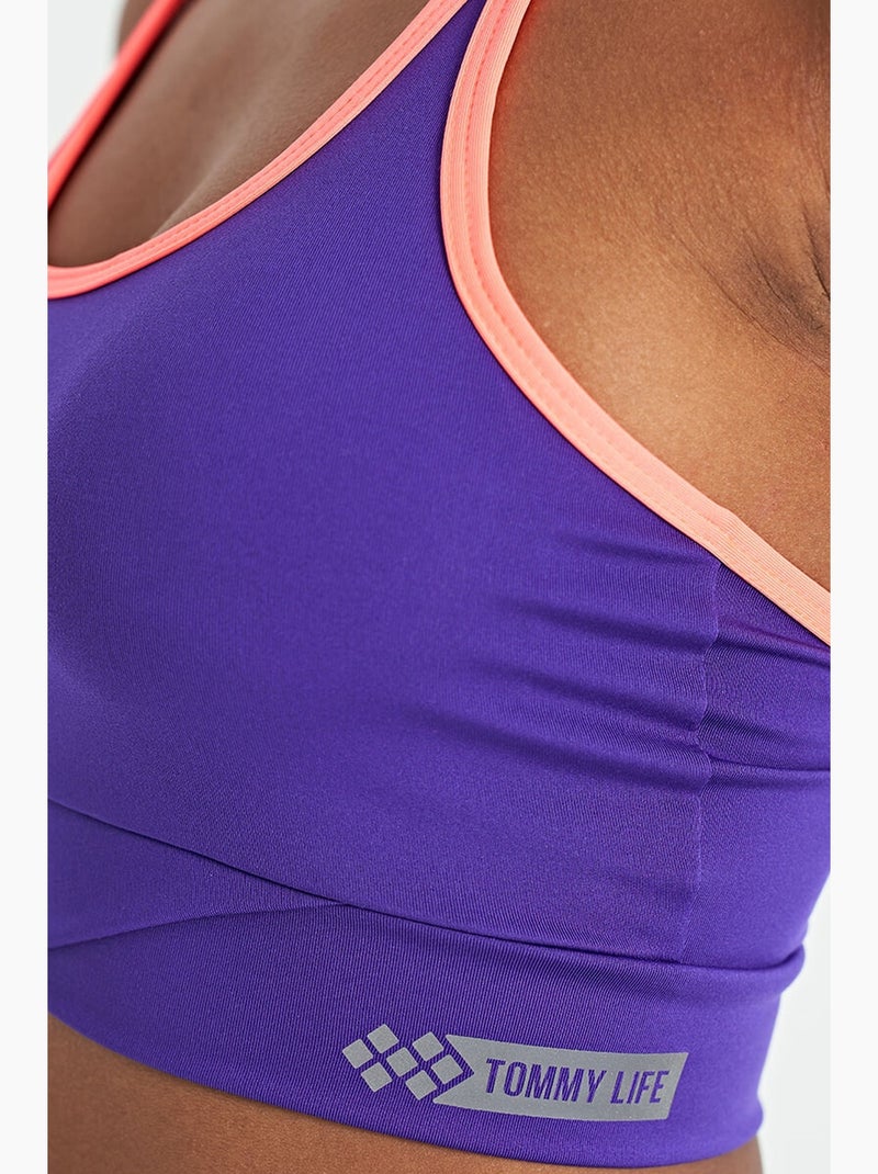 Top desportivo crop justo sem mangas tommy Roxo - Kiabi
