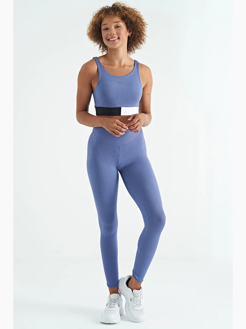 Top desportivo crop sem mangas com blocos de cor tommy Azul-Preto Branco - Kiabi