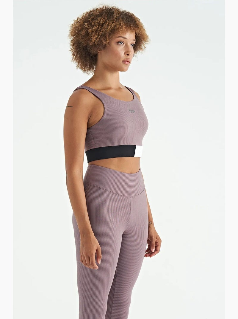 Top desportivo crop sem mangas com blocos de cor tommy Rosa velho - Kiabi