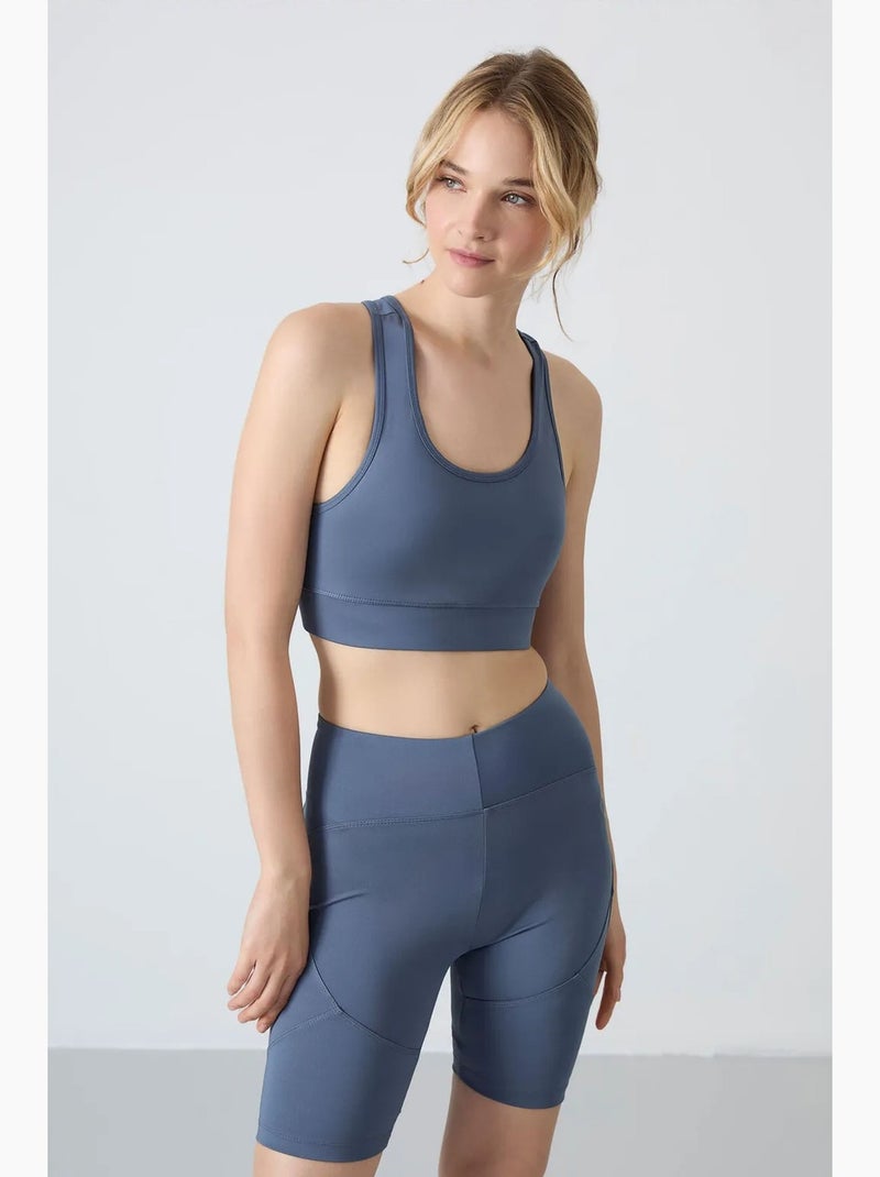 Top desportivo curto justo sem mangas tommy Azul - Kiabi