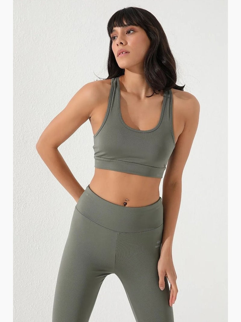 Top desportivo curto justo sem mangas tommy Cáqui - Kiabi