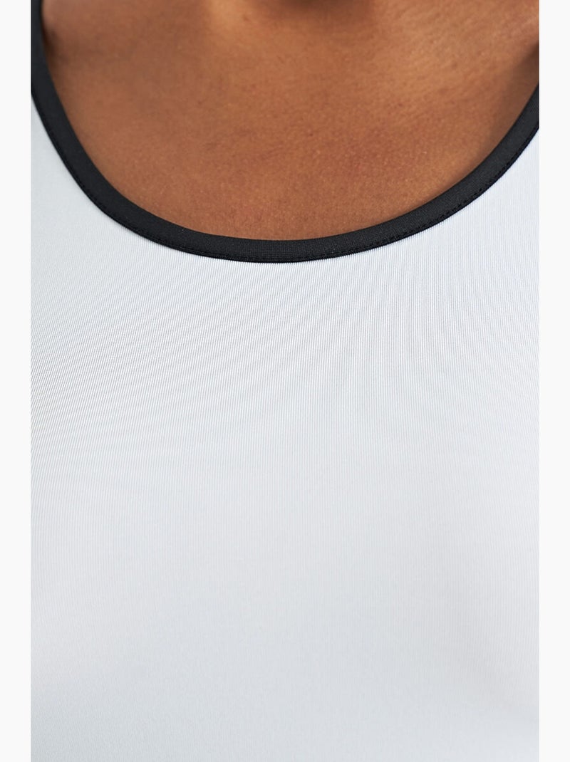 Top desportivo de malha sem mangas tommy Branco - Kiabi