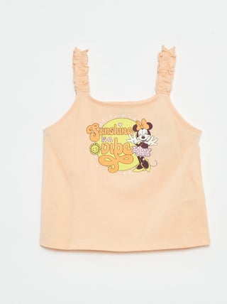 Top 'Disney' com alças com folhos