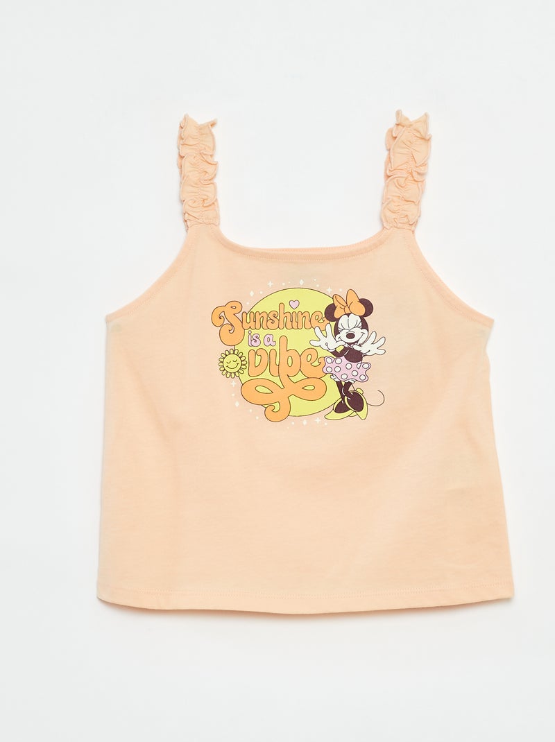 Top 'Disney' com alças com folhos LARANJA - Kiabi