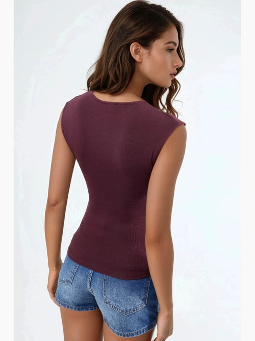 Top drapeado gola redonda busem - Kiabi Top drapeado gola redonda busem - Kiabi