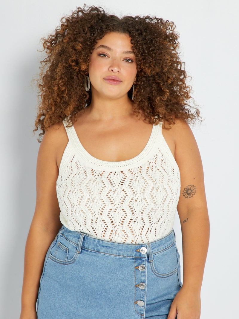 Top em croché BRANCO - Kiabi