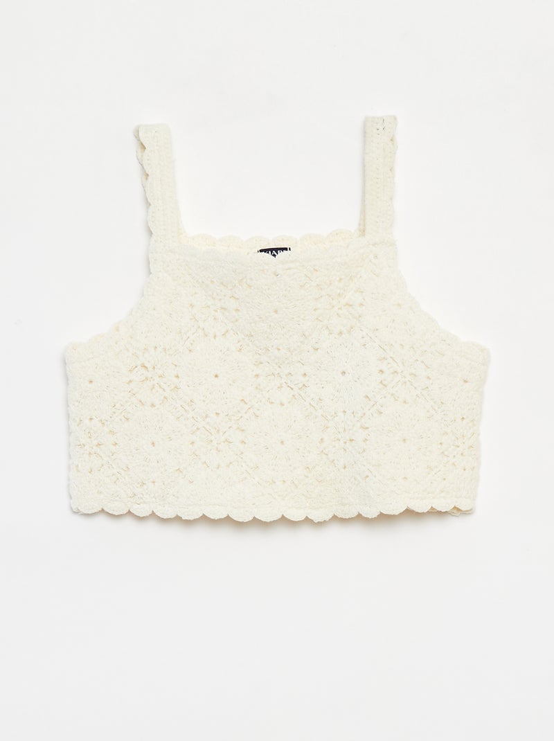 Top em croché Branco - Kiabi