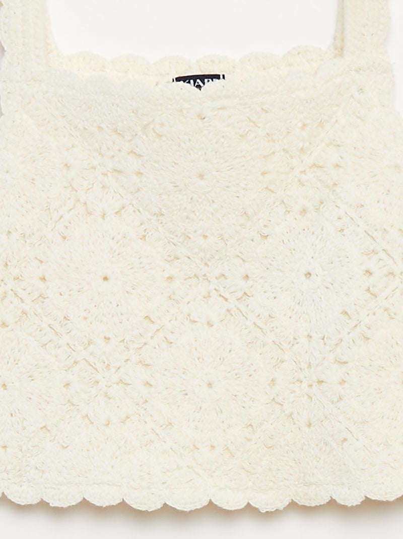 Top em croché Branco - Kiabi