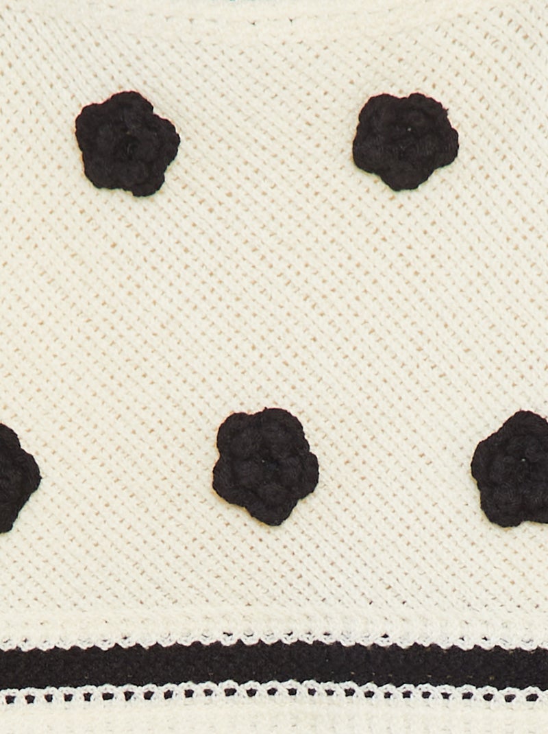 Top em croché com flores BEGE - Kiabi