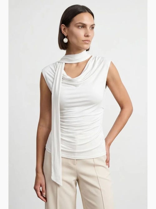 Top em jersey com decote drapeado dilvin - Kiabi