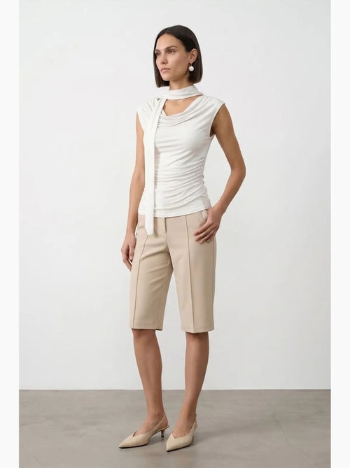 Top em jersey com decote drapeado dilvin - Kiabi