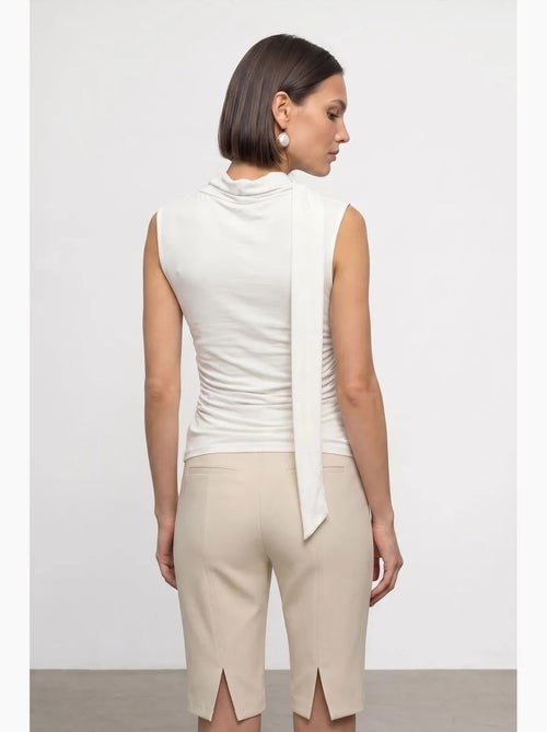 Top em jersey com decote drapeado dilvin - Kiabi