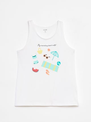 Top em jersey com estampado