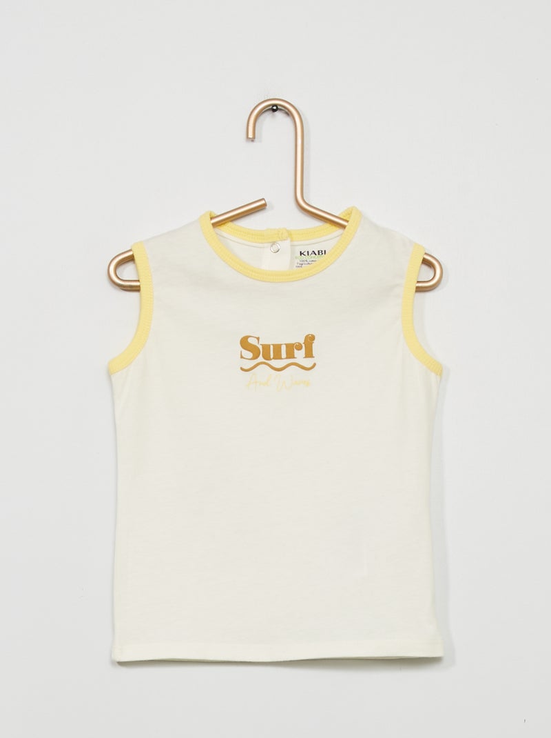 Top em jersey com estampado BRANCO - Kiabi