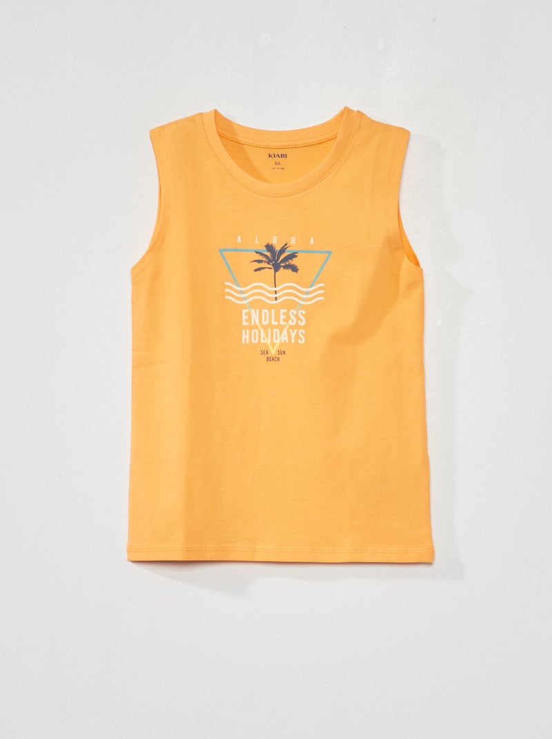 Top em jersey com estampado LARANJA - Kiabi