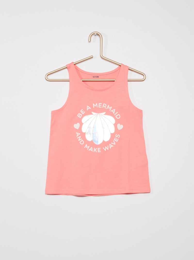 Top em jersey com estampado ROSA - Kiabi