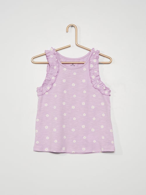 Top em jersey com folhos - Kiabi
