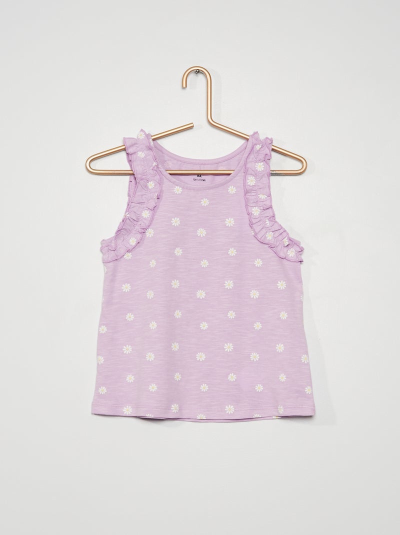 Top em jersey com folhos VIOLETA - Kiabi