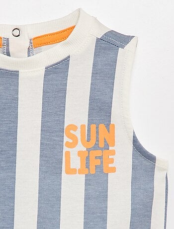 Top em jersey com mensagem