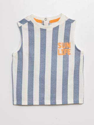 Top em jersey com mensagem