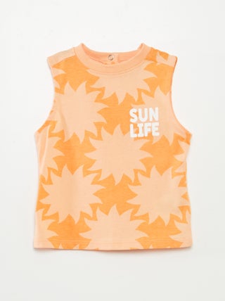 Top em jersey com mensagem