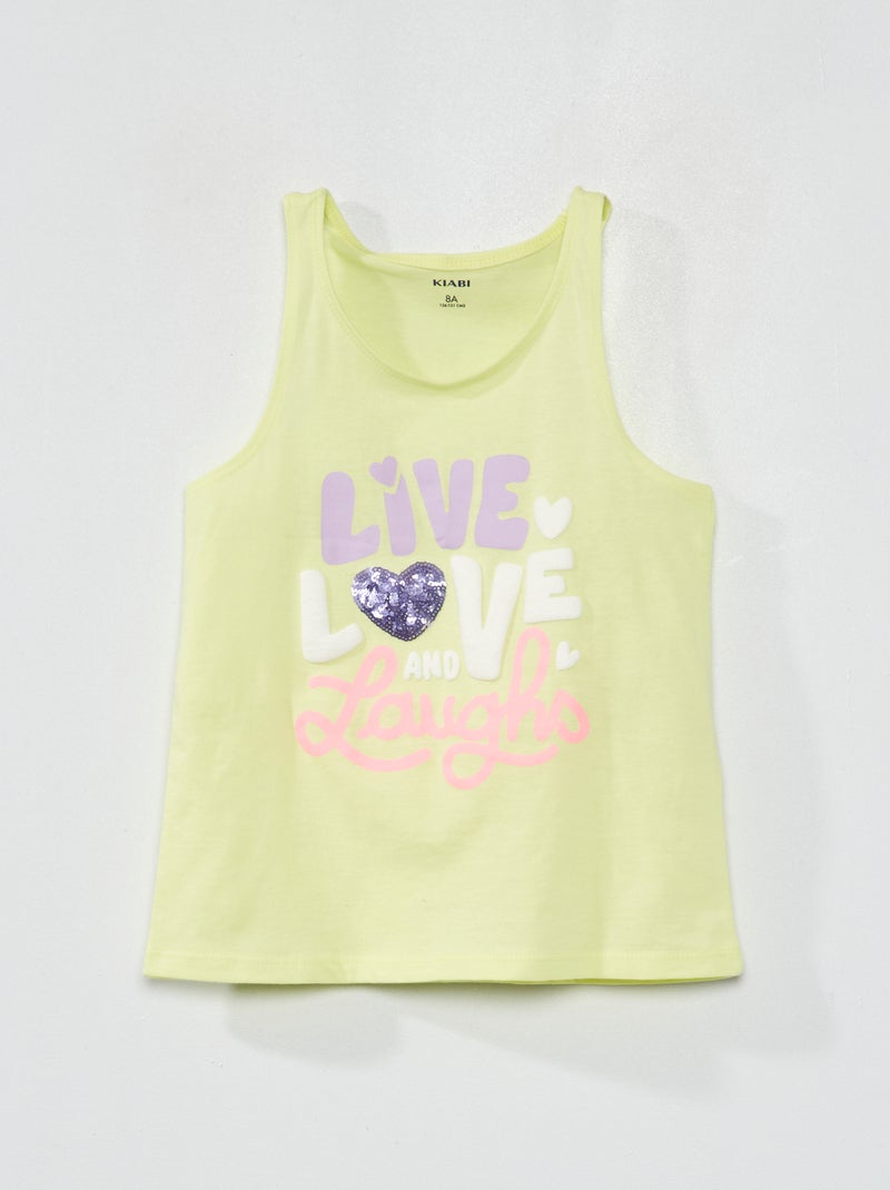 Top em jersey com motivos de fantasia AMARELO - Kiabi