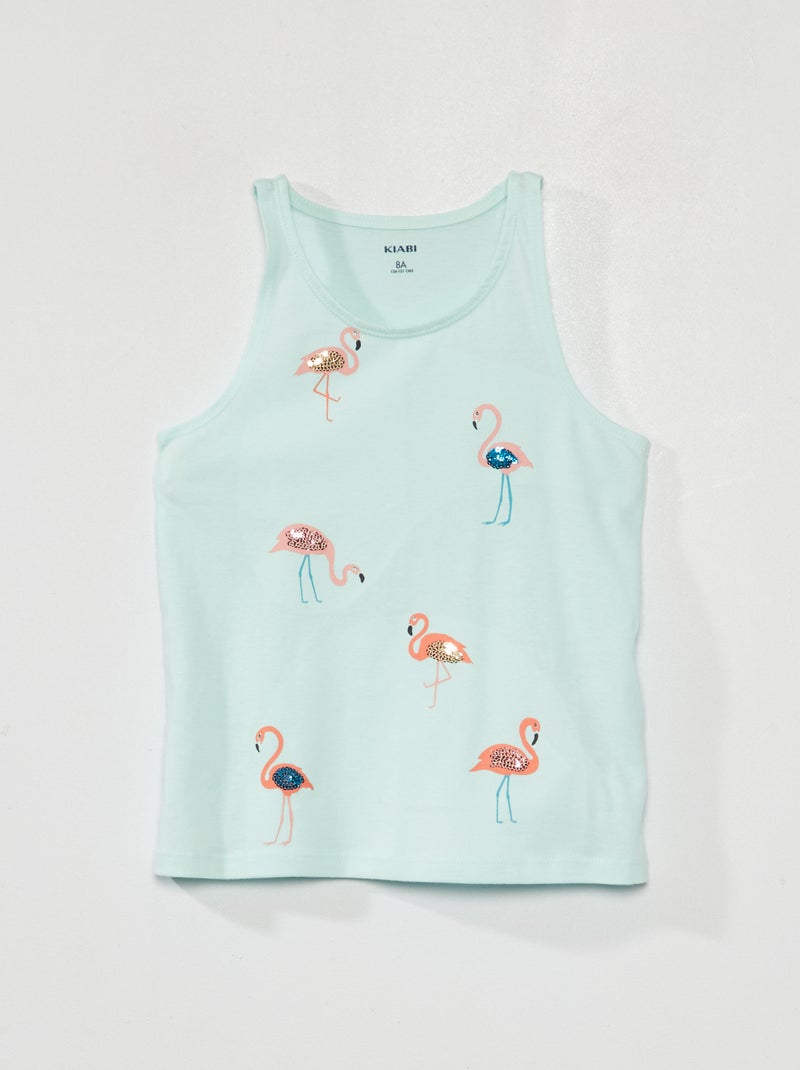 Top em jersey com motivos de fantasia AZUL - Kiabi