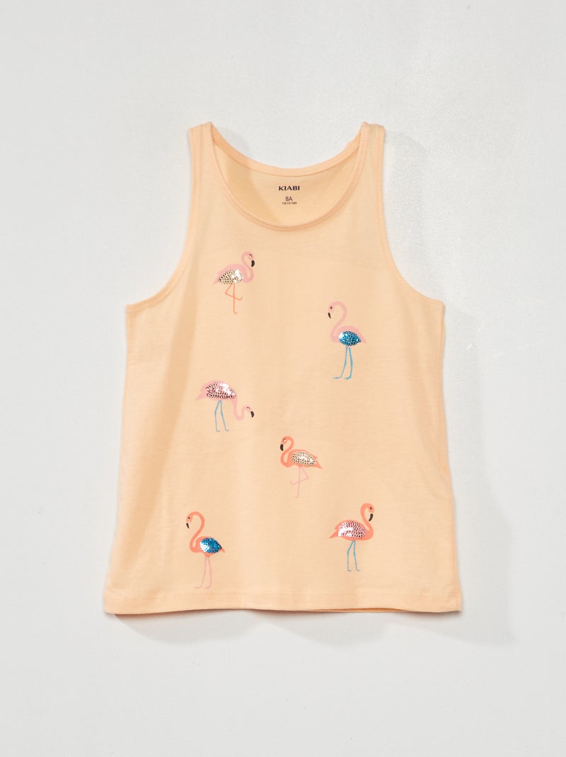 Top em jersey com motivos de fantasia LARANJA - Kiabi