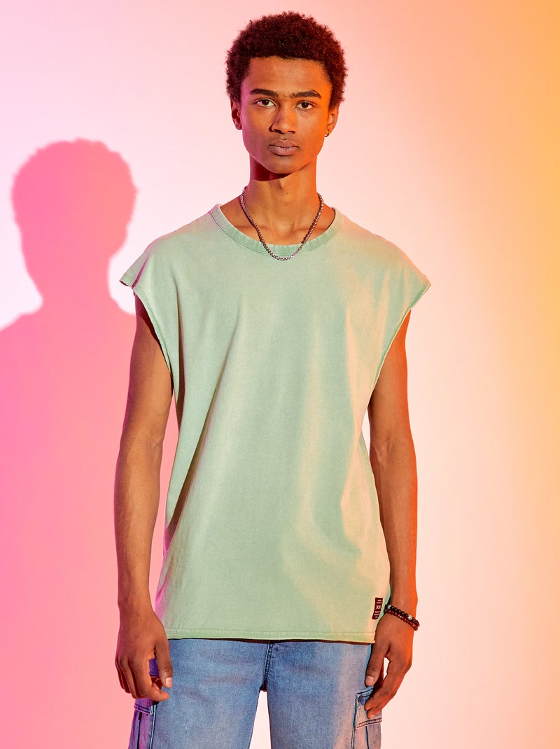 Top em jersey liso AZUL - Kiabi