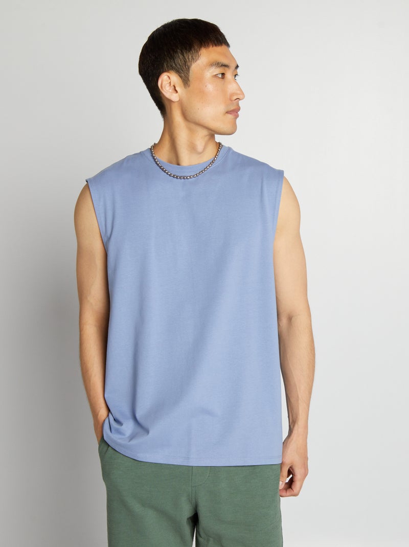 Top em jersey liso AZUL - Kiabi