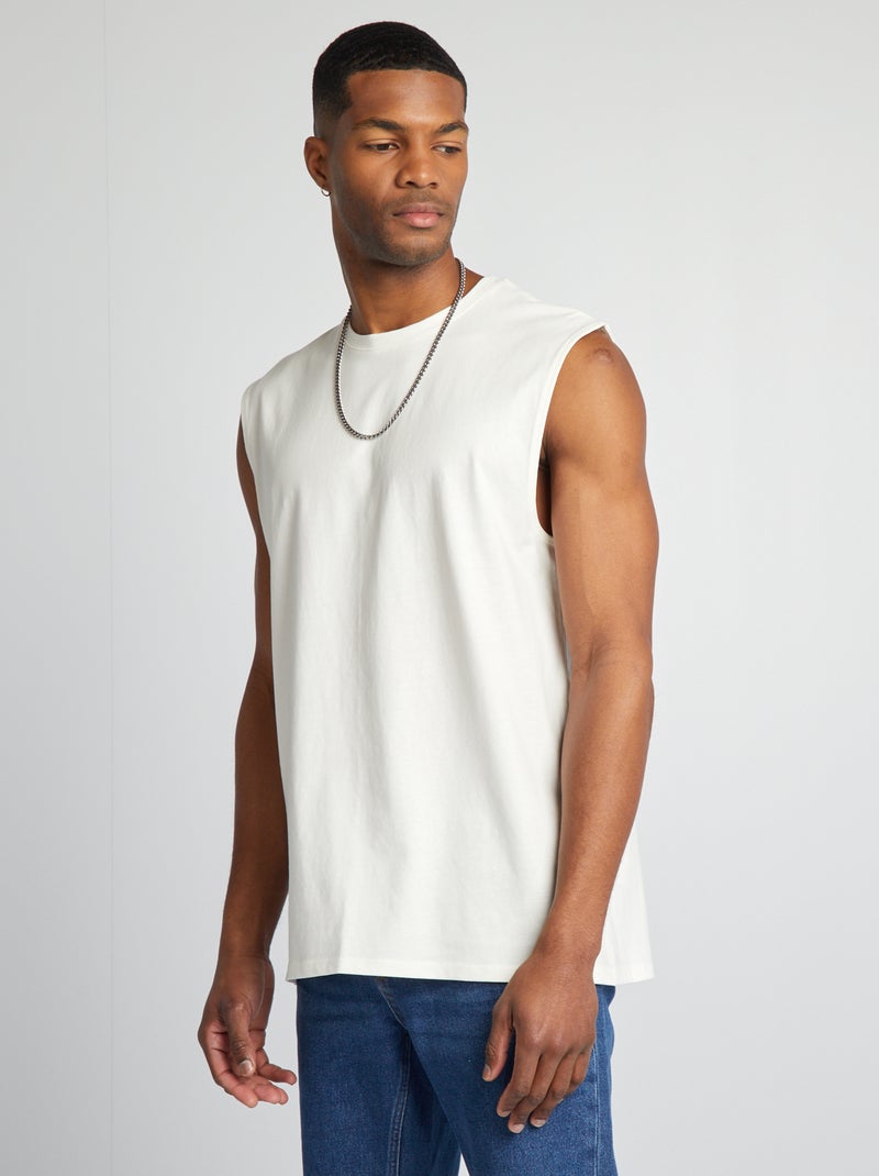 Top em jersey liso Branco - Kiabi