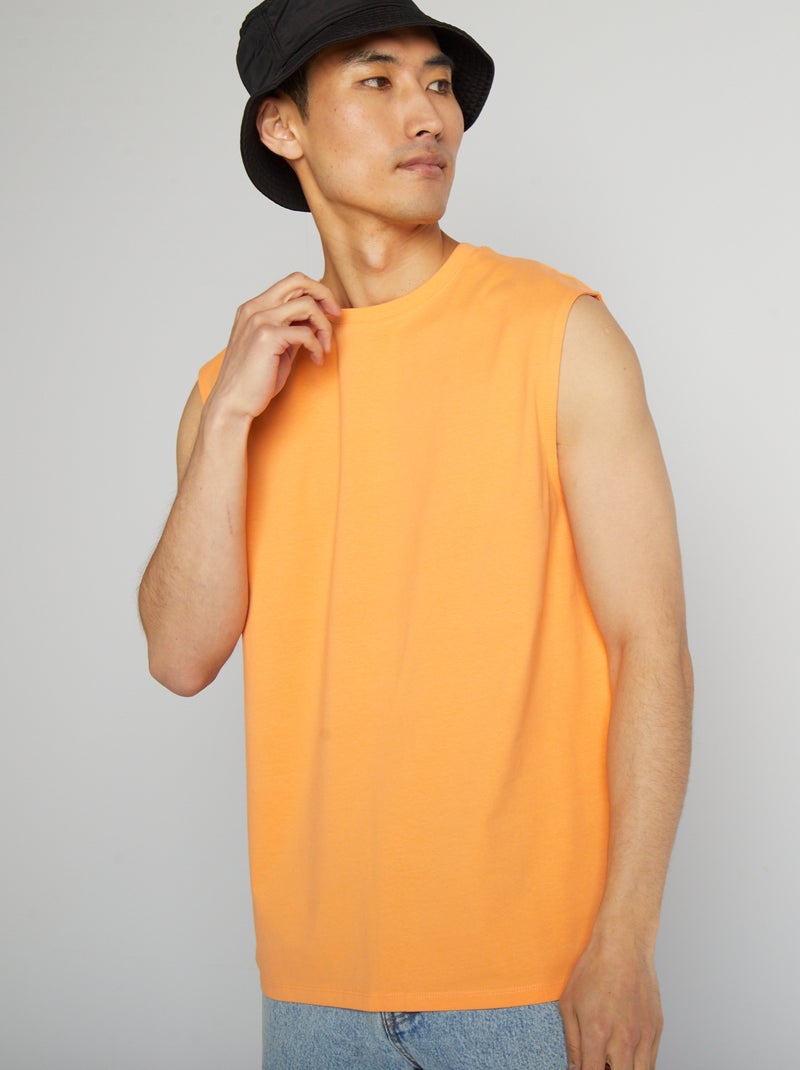 Top em jersey liso LARANJA - Kiabi