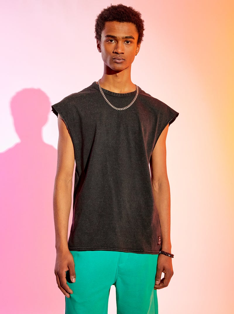 Top em jersey liso Preto - Kiabi