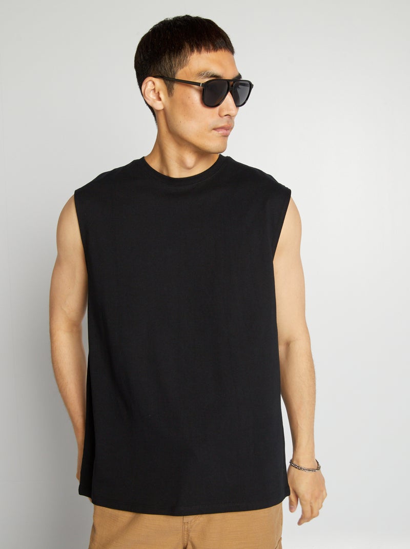 Top em jersey liso Preto - Kiabi