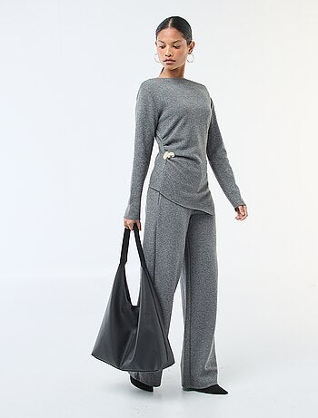 Top em malha assimétrico