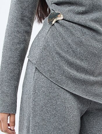 Top em malha assimétrico