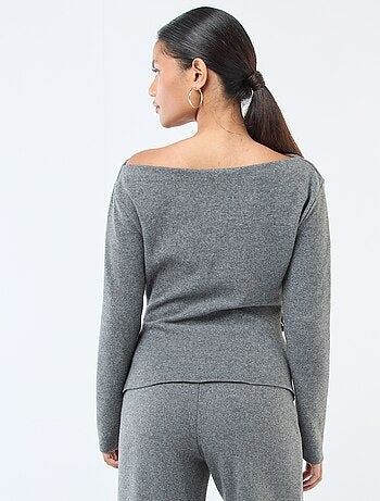 Top em malha assimétrico