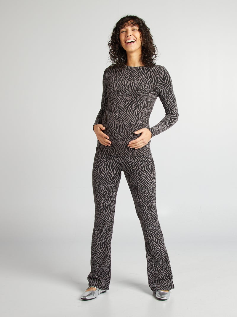 Top em malha brilhante 'Only maternity' PRETO - Kiabi