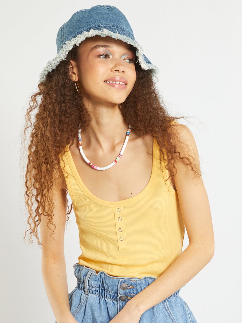 Top em malha canelada AMARELO - Kiabi