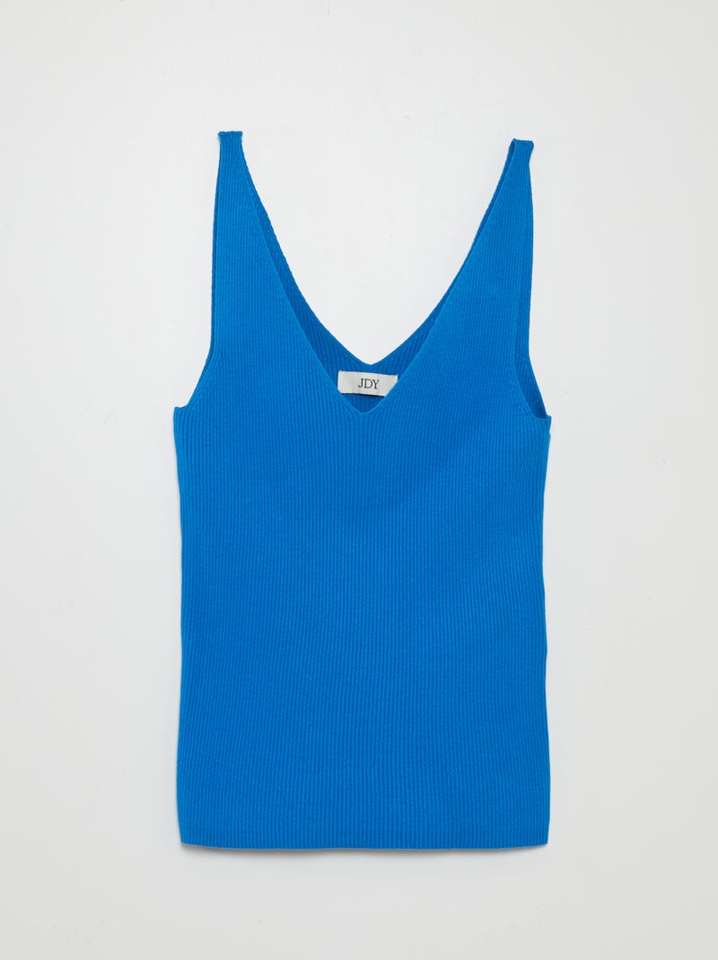 Top em malha canelada 'JDY' AZUL - Kiabi
