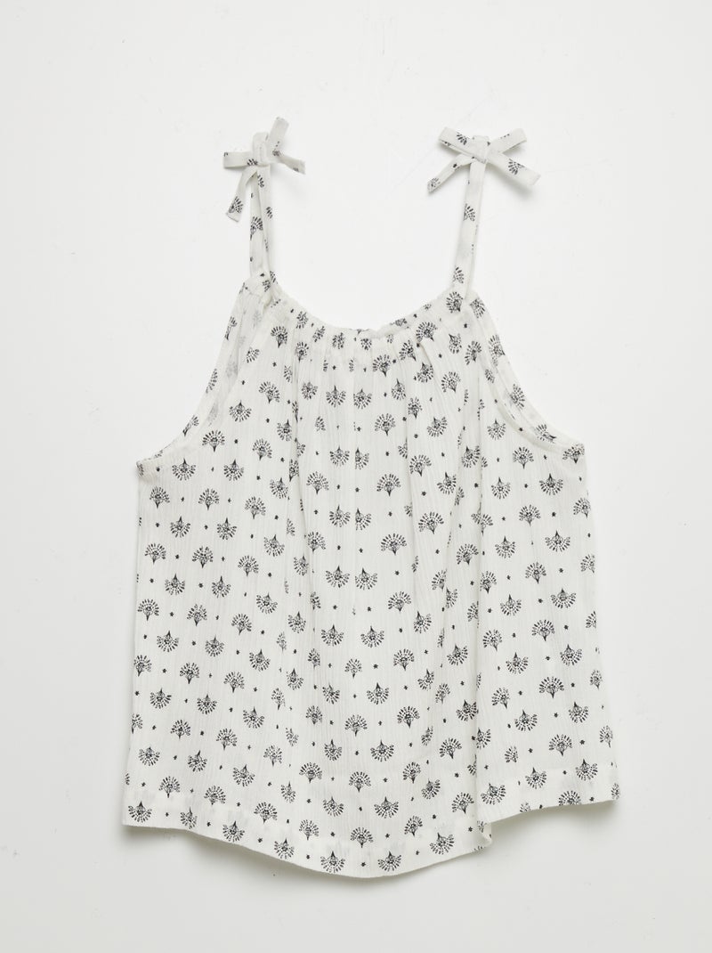 Top em malha crepe estampado BRANCO - Kiabi