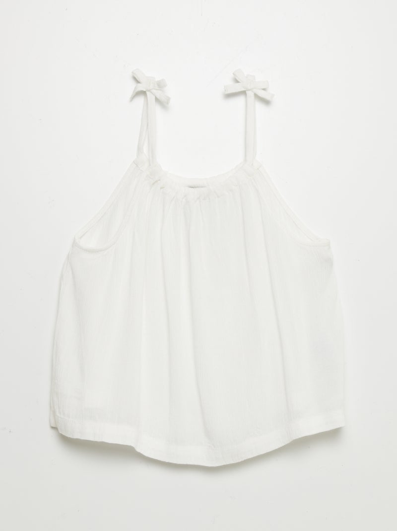 Top em malha crepe estampado Branco - Kiabi