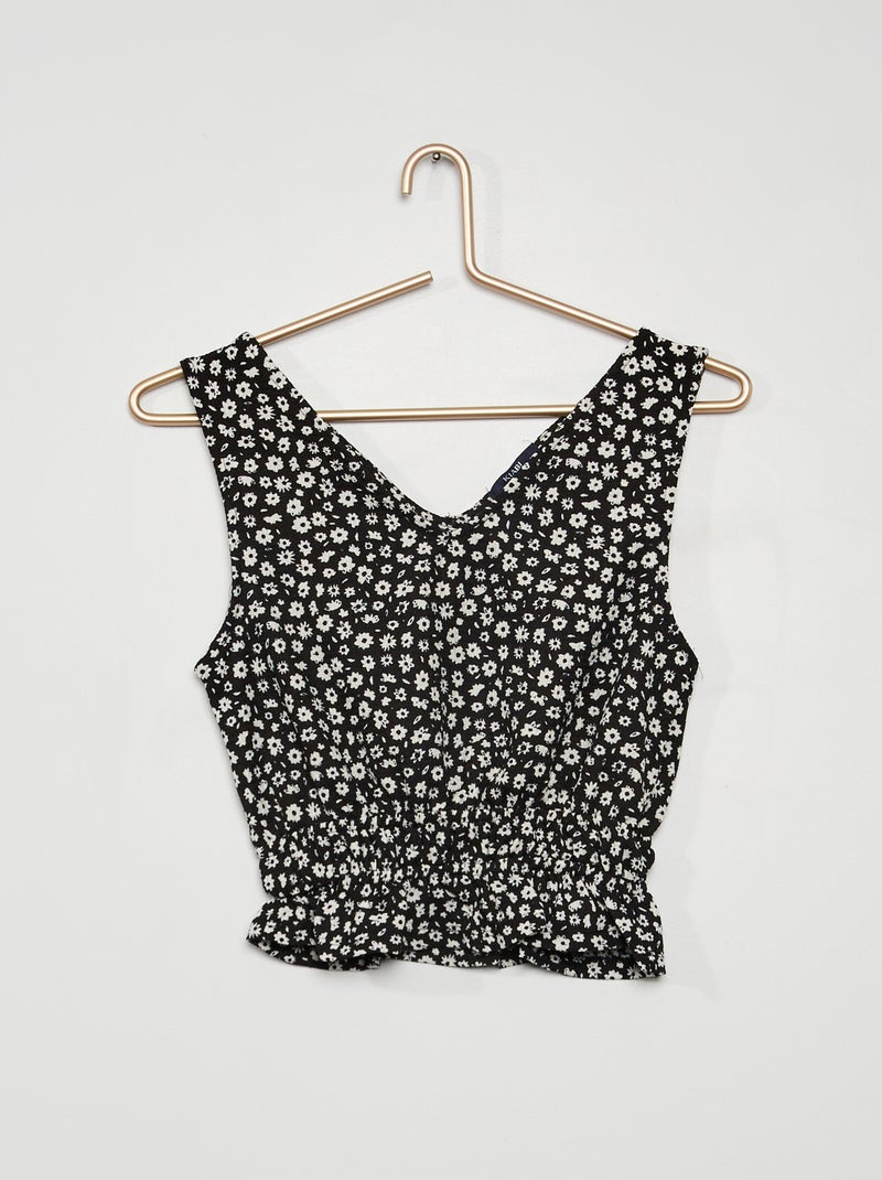 Top em malha crepe PRETO - Kiabi
