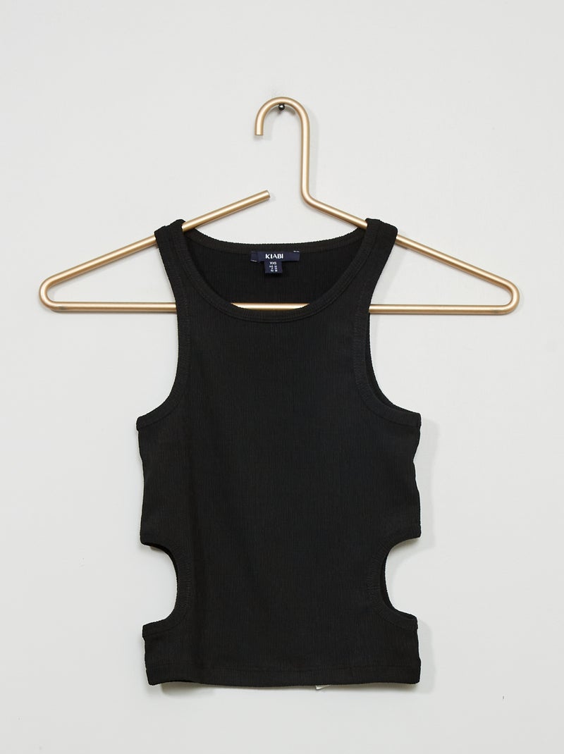Top em malha crepe Preto - Kiabi