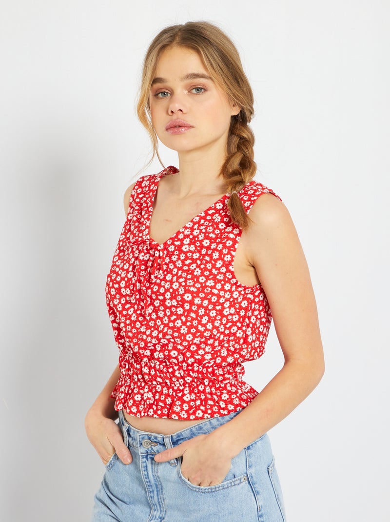 Top em malha crepe VERMELHO - Kiabi