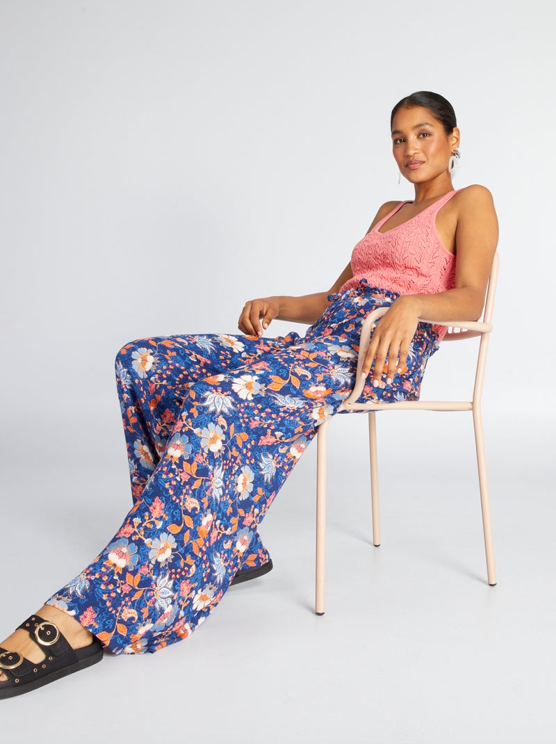 Top em malha croché Rosa - Kiabi
