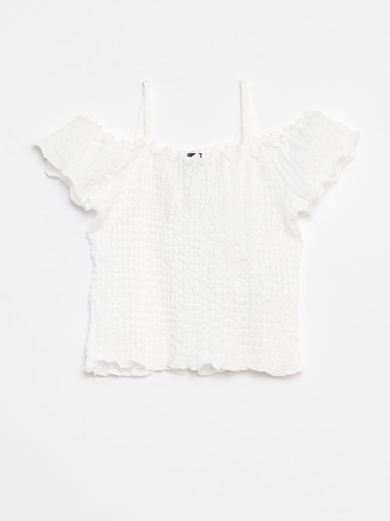 Top em malha gofrada Branco - Kiabi