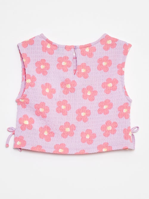 Top em malha gofrada com motivos - Kiabi