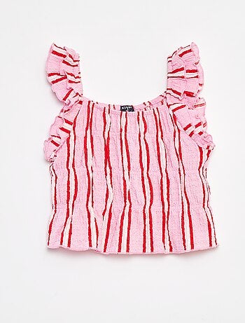 Top em malha gofrada